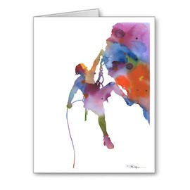 Rock Climber Set of 10 Art Note Cards by Watercolor Artist DJ Rogers