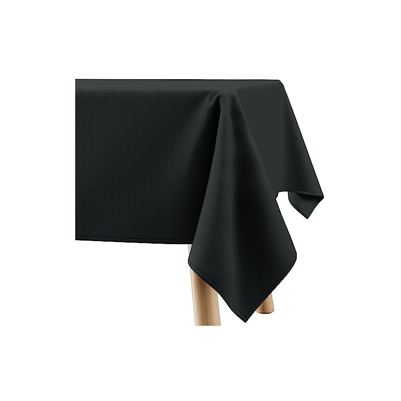 Filumi Tablecloth 120 x 120 cm Black Washable for Indoor