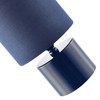 Modern Midnight Blue Glossy Bedside Table Lamp with Cotton Fabric