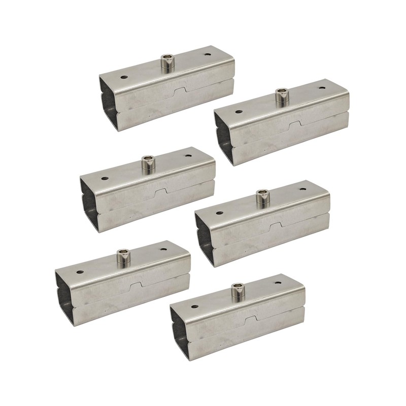 6 Pcs 1.18" Slip Square Tube Coupler, Straight Line Square