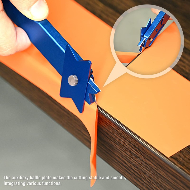 FOSHIO Vinyl Wrapping Paper Cutter with 10PCS Cutter Blades, Blue