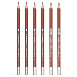 PATIKIL Watercolor Pencil, 6Pcs Water Soluble Pencils for Blending, Coloring, Sketch Drawing, Painting, Bright Brown