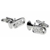 Tuba silver-plated torpedo cufflinks in padded gift box