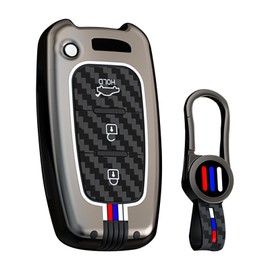 ontto 3-Button Key Fob Shell Fit for Kia Soul Sportage Sorento Rio Optima Forte 2011-2016,Smart Remote Key Cover Fit for Hyundai Veloster Azera Elantra Equus Genesis Sonata,Black