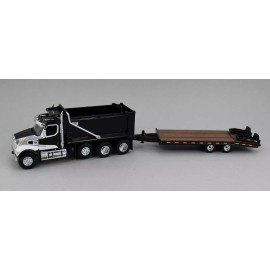 DCP 1:64 *BLACK* Western Star 49x Dump Truck w/Beavertail Tag Trailer *NIB*