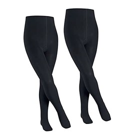 FALKE Unisex Children's Family 2-Pack Tights Breathable Sustainable Organic Cotton Opaque Comfort Waistband Non-Slip Durable Pressure-free Toe Multipack of 2, Blue (Dark Marine 6170)