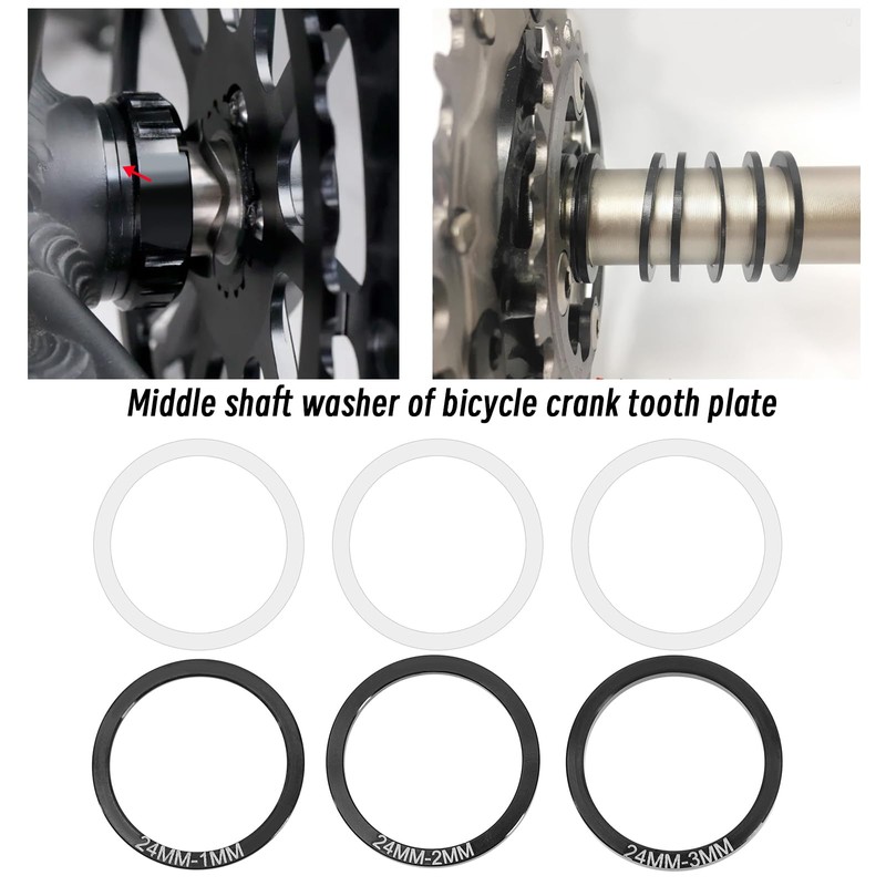 12pcs Bicycle Carrier Seal 24mm Bottom Spacer Bottom Bracket Washers