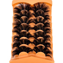 7 Pairs 25mm 8D Faux Mink Lashes Bulk Fluffy Natural False Eyelashes Thick Dramatic Faux Mink Eyelashes Makeup tools Wholesale (YZ04)