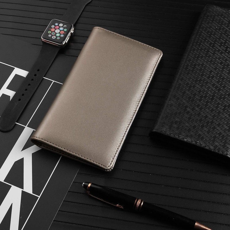 GNEGNI PU Leather Checkbook Cover for Men and Women, Slim