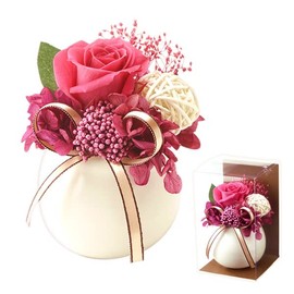 Oimoya Present, Preserved Flowers, Present, Rose, Arrangement, Japanese Style, Madame Pot, Ceramic, White