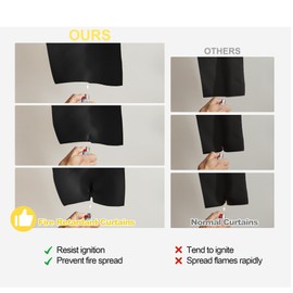 NICETOWN Flame Resistant Black Blackout Curtains 63 inch Long 2 Panels Set - 52 x 63 Drapes for Laboratory/Dorm/Nursing, Upgrade Fireproof Vision Insulated Secret Protection Window Treatments