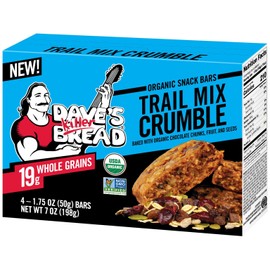 Dave's Killer Bread Trail Mix Crumble Organic Snack Bars, 4 Individually Wrapped Snack Bars (Pack of 1)