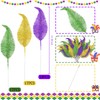Yen Jean 52Pcs Mardi Gras Feathers Leaves Decorations - Green