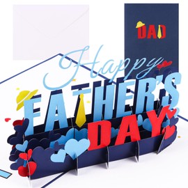 CCINEE 3D Pop Up Fathers Day Card,Happy Father's Day Greeting Card for Dad Husband Son Grandpa on Father's day