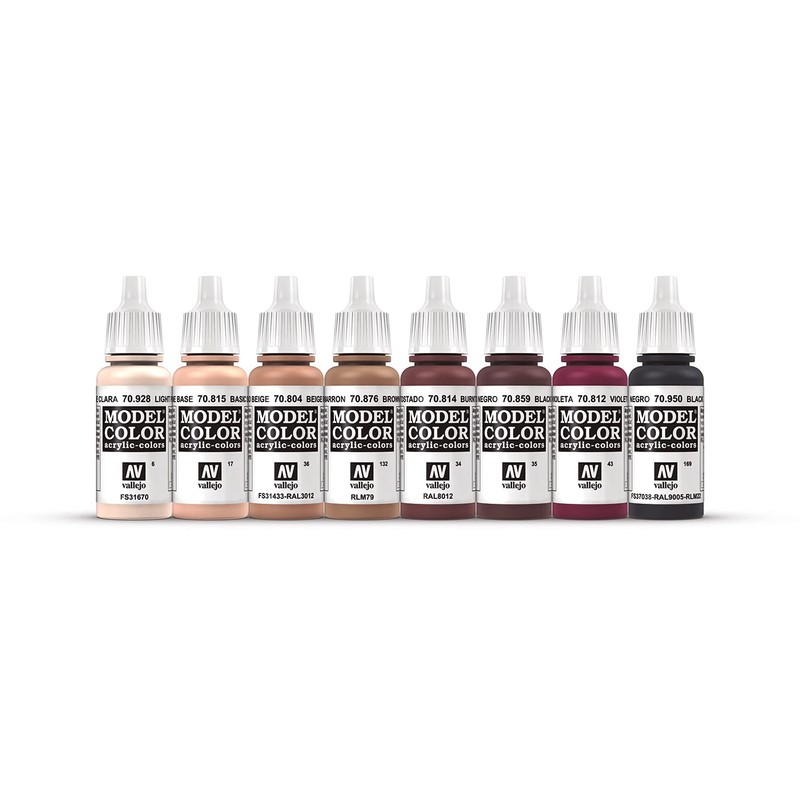Vallejo Model Color Faces Painting Acrylic Paint Set - Assorted