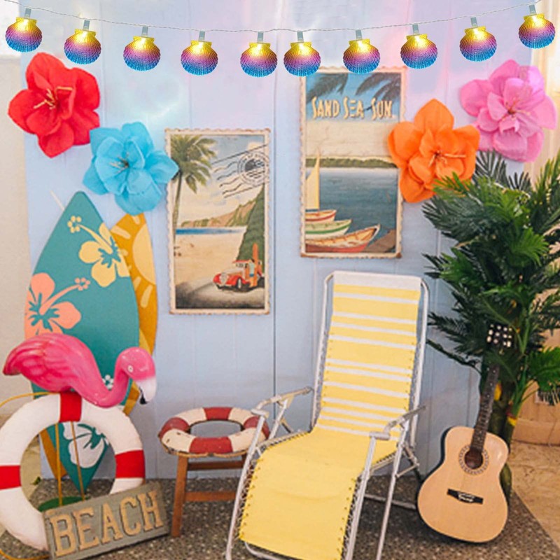 Beach Seashell String Lights - 8.3FT Ocean Themed Decorative 10
