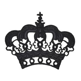Crown Black Princess Iron-On or Sew On Patch for Clothes Embroidered Iron-On Patch Applique Patch Size 8.0 x 6.5 cm
