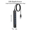 Hub USB 2.0, Multicontacto USB con 6 Puertos USB Incluyendo