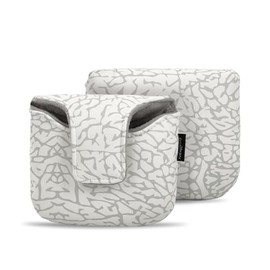 YuEagleSky Golf Club Mallet Putter Head Cover White with Grey Elephant Print Design - Magnetic Closure, Durable PU Material - Single Package