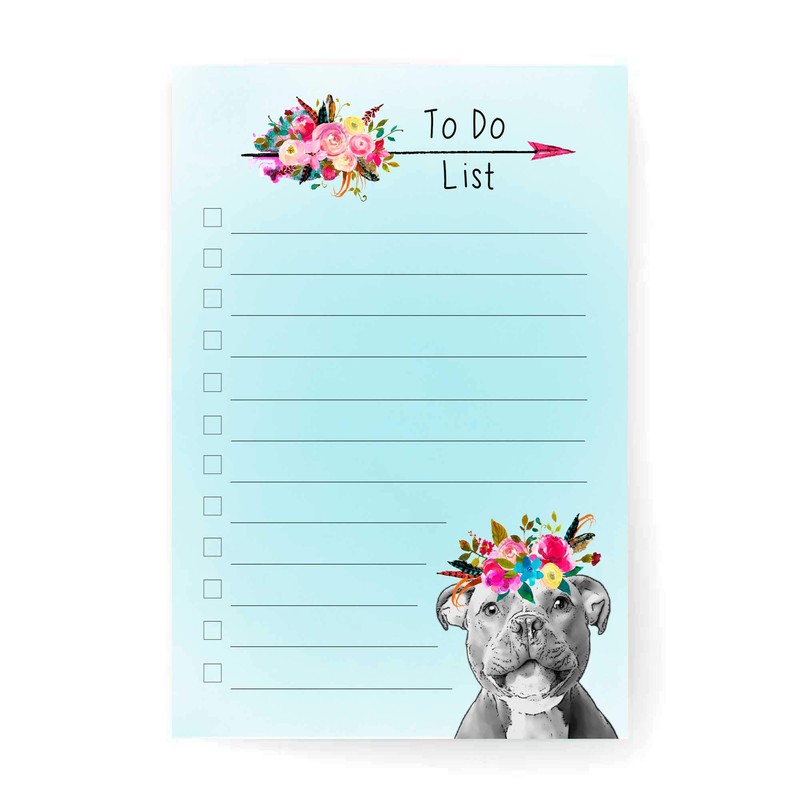 Staffordshire Bull Terrier A6 to Do Notepad - Staffie Lover