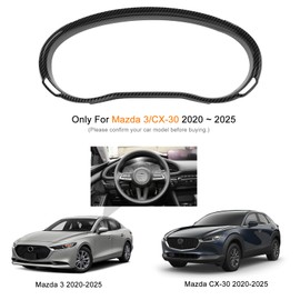 ANFOKAS for Mazda 3 CX-30 2025 2024 2023 2022 2021 2020 Accessories Sporty Auto Dashboard Cover Trim Screen Display Frame -Carbon Fiber Style