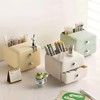 AIMALL Multifunctional Cream Colour Desk Organiser, Drawer Storage Box for