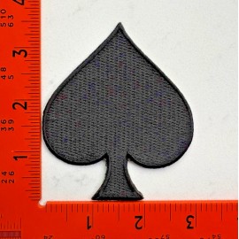 BLACK SPADE iron-on embroidered PATCH PLAYING CARD SUIT APPLIQUE GAMBLING POKER