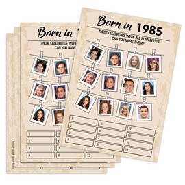 40th Birthday Party Games, Born in 1985 Games, Birthday Party Supplies for Adults, Pack of 30 Cards