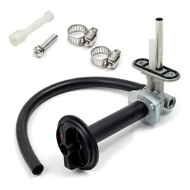 Fuel Petcock Valve Switch with Knob Lever and Lines Fit for Yamaha Kodiak 400 450 YFM400 YFM450 Grizzly 400 450 YFM450F Prairie 400, Replace 5GH-24500-10-00