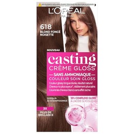 L'ORÉAL PARIS - Semi-Permanent Hair Colour Tone on Tone - Care Colour Gloss - No Ammonia - Casting Cream Gloss - Shade: Dark Blonde Hazelnut (6.18)