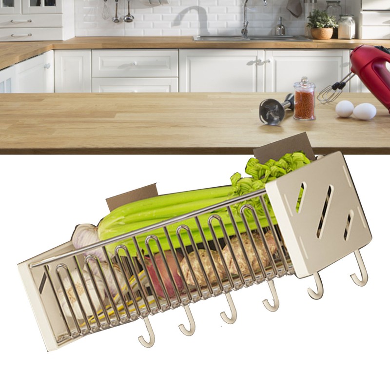 Kitchen Wall Mounted Shelf Multifunctional Hanging Drainage Organizer Basket for