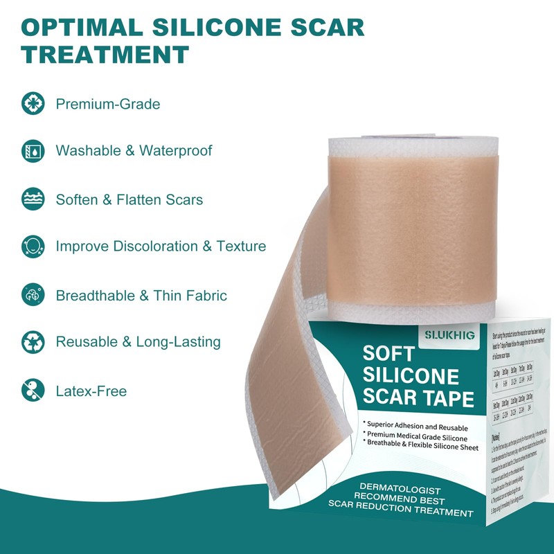Silicone Scar Sheets (1.6"x 158" Roll-4M), Silicone Scar Tape for