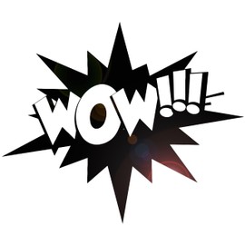 DesignToRefine Vinyl Wall Decal Word Wow Advertising Sales Comics Children's Room Stickers Large Decor (1105ig) Black