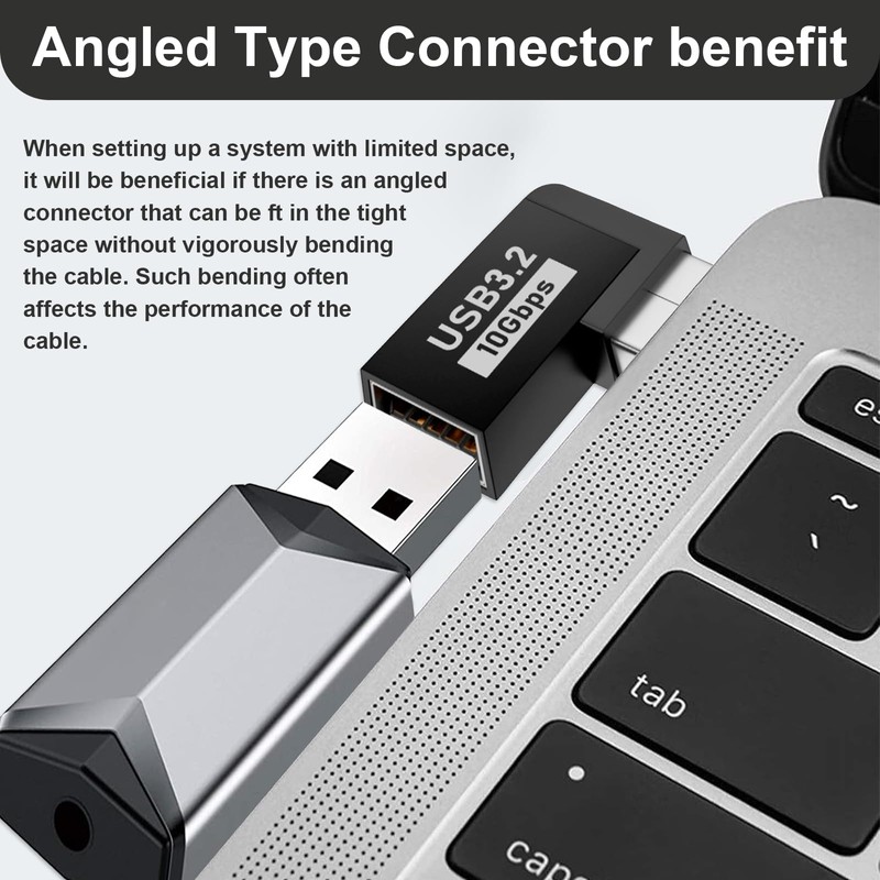 4 x USB Angled Connector 90 Degree USB 3.2 Angle