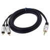 2m Stereo Audio Cable 3.5mm AUX Jack to 2RCA Red