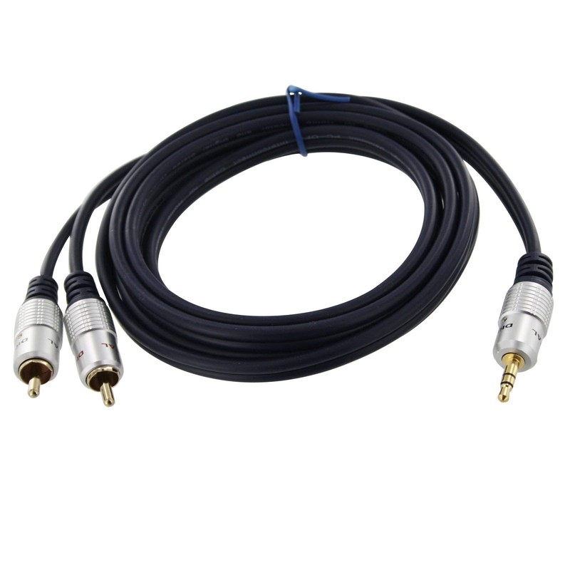 2m Stereo Audio Cable 3.5mm AUX Jack to 2RCA Red
