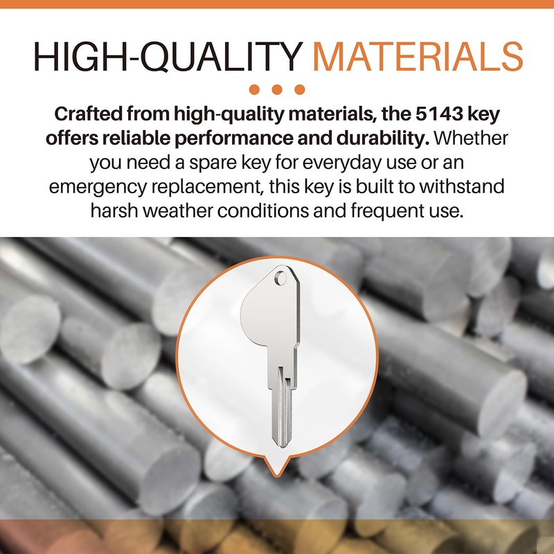 ​​5 Pack Architectural Mailboxes 5143 Replacement Key Blanks for High