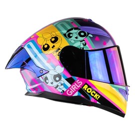 KOV Casco Stark Rock Girl Morado Chicas SUPERPODEROSAS ABATIBLE Certificado Dot