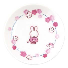 Dick Bruna 418113 Miffy Miffy Plate, Small Plate, Approx. 4.7 inches (12 cm) Diameter, Dishes, Goods, Miscellaneous Goods, Faint (Flowers), Made in Japan