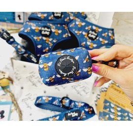 Pet Pooch Boutique BLUE BUZZY BUMBLE BEE DOG POO BAG HOLDER