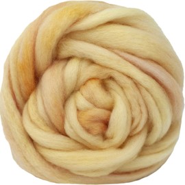 Wool Roving Hand Dyed. Super Soft BFL Combed Top Pre-Drafted for Easy Hand Spinning. Artisanal Craft Fiber Ideal for Felting, Weaving, Wall Hangings and Embellishments. 1 Ounce. Peach