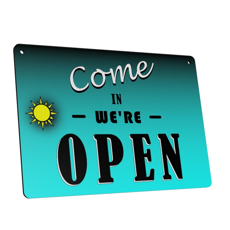 A5 Reversible Open Closed Sign - Contemporary Design, UV Printed