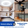 TCFUNDY Enclosed Low Profile Ceiling Fan with Light, Bluetooth Speaker,