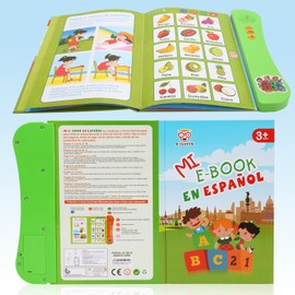 Libro Electrónico de Sonido Español, Juguetes Educativo de Aprendizaje, Juguetes Interactivos Juegos de Lectura para Niños y Niñas, Desarrollar la Capacidad de Lectura y el Pensamiento Lógico