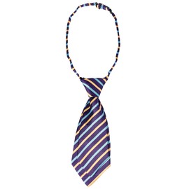 Elerevyo Women's Cute Uniform Necktie, Pre-tied Knot, Striped Short Necktie, For School Casual, indigo gold