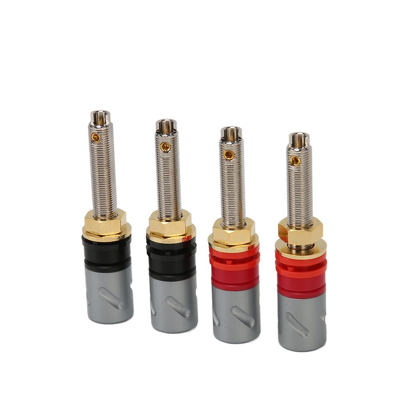 4 Pcs Banana Plug Connector Pure Copper 4mm Rhodium Plating