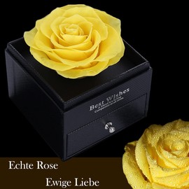 Infinity Rose Sweetime Yellow Rose with Chain, Gift Box with 925 Sterling Silver Women's Necklace, Gifts for Women for Valentine's Day, Mother's Day, Birthday.