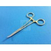 HTI AUTOCLAVABLE GOLD HANDLE PASSIVATED MOSQUITO HEMOSTAT LOCKING FORCEPS 5"