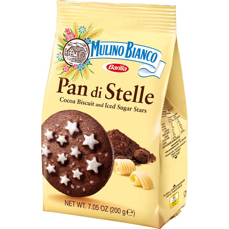 Mulino Bianco Pan Di Stelle Cocoa Biscuits With Sugar Stars,