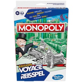 MONOPOLY Travel Edition, Portable Game for 2 to 4 Players, Travel Game for Children from 6 Years - French Version